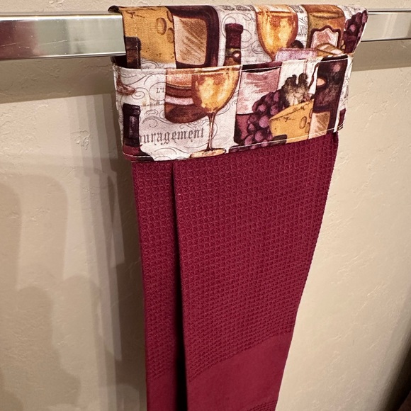 Hand Crafted Other - NEW Handmade Wine “Stay Hanging” Hand Towel
